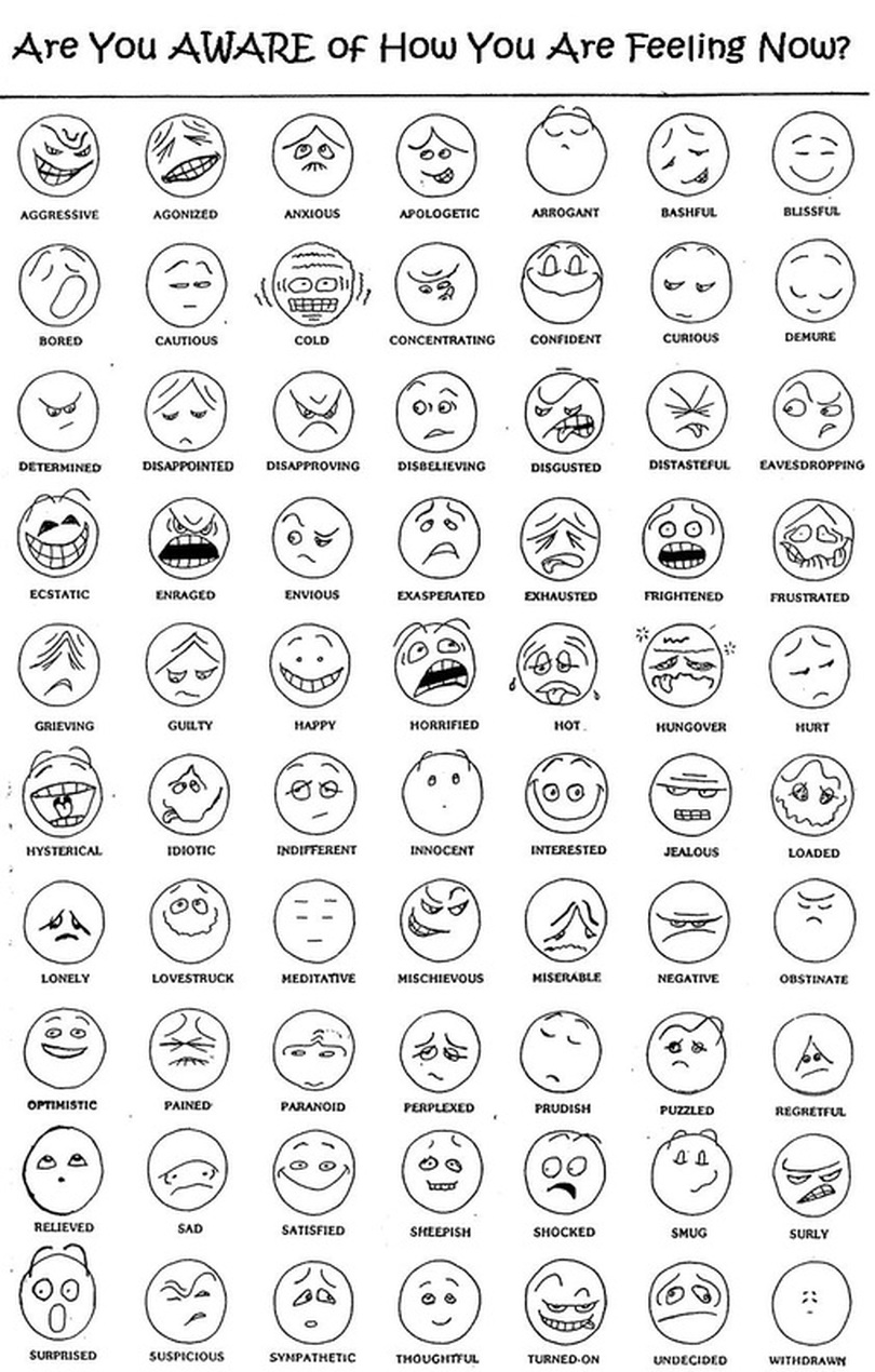Emotion ChartSilly Faces A Million Reasons Why